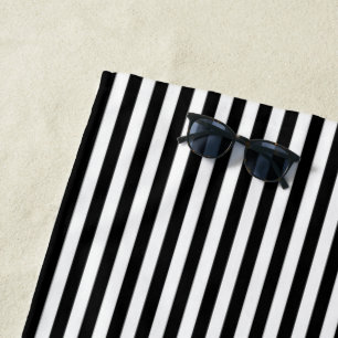 Serviette De Plage Rayures noires + blanches
