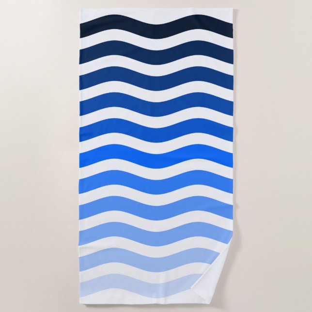 Serviette De Plage Rayures ondulées (Devant)