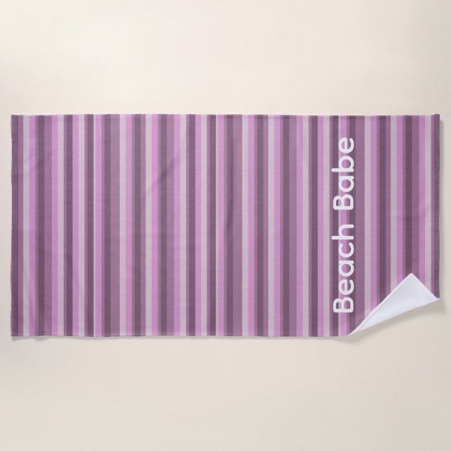 Serviette De Plage Rayures roses (Devant)