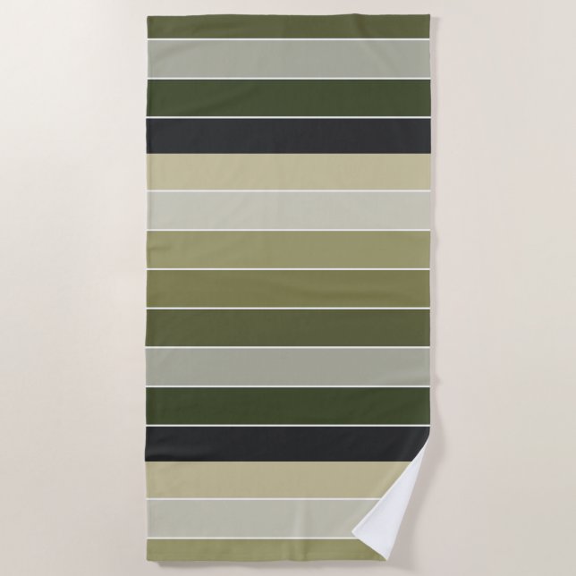 Serviette De Plage Rayures Vertes (Devant)