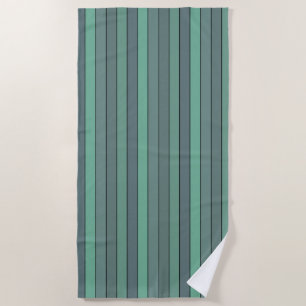 Serviette De Plage Rayures vertes et grises d'hiver sur papier aquare