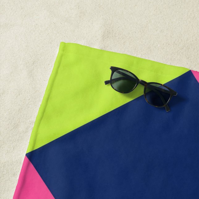 Serviette De Plage Rectangles minimales en gras (En situation)