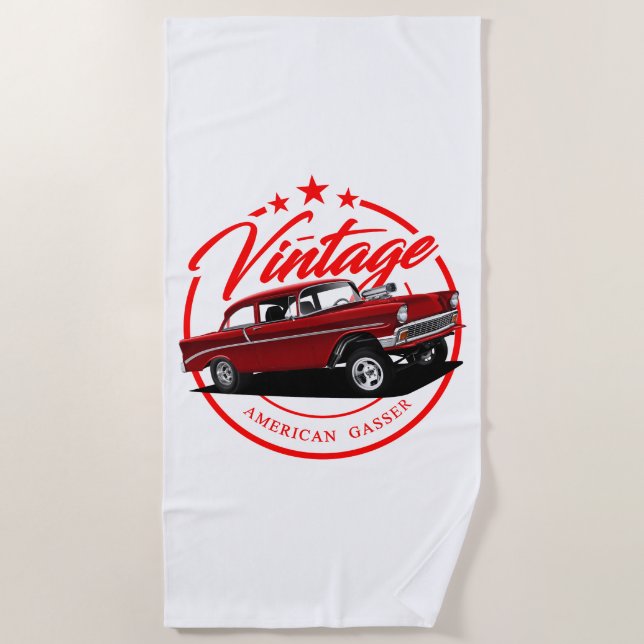 Serviette De Plage Red Gasser d'Amérique vintage (Devant)
