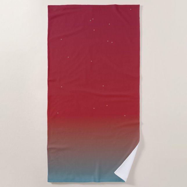 Serviette De Plage Red Ombré Sky Stars (Devant)