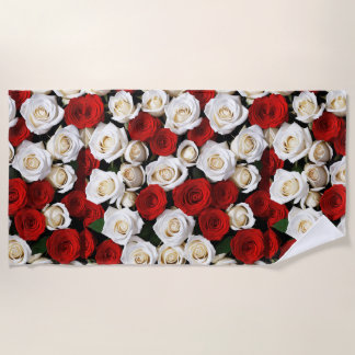 Serviette De Plage RedandWhiteRoses