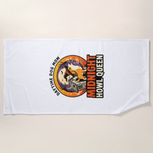 Serviette De Plage Reine des Hurlements de Chien d'Halloween