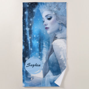 Serviette De Plage Reine des neiges de beauté gelée en Wonderland d'h