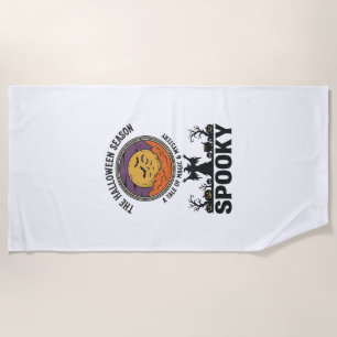 Serviette De Plage Reine d'Halloween Petite Mademoiselle Sorcière Rét