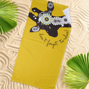 Serviette De Plage Relax - Girafe drôle funky jaune