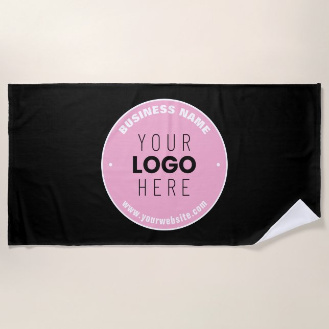 Serviette De Plage Remplacement de logo facile & Texte modifiable | R (Devant)