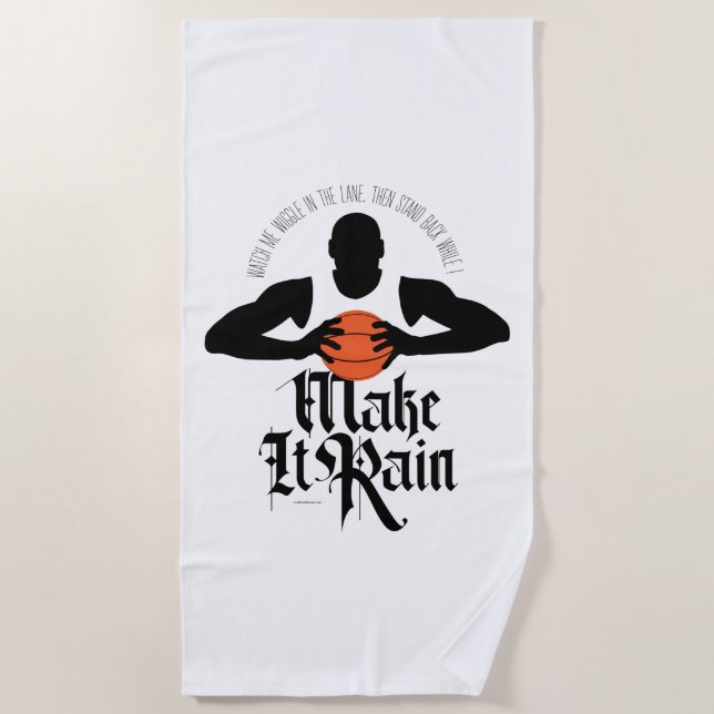 Serviette De Plage Rendre la pluie (Basket-ball) (Devant)