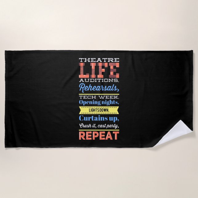 Serviette De Plage Répétition de la vie de théâtre (Devant)