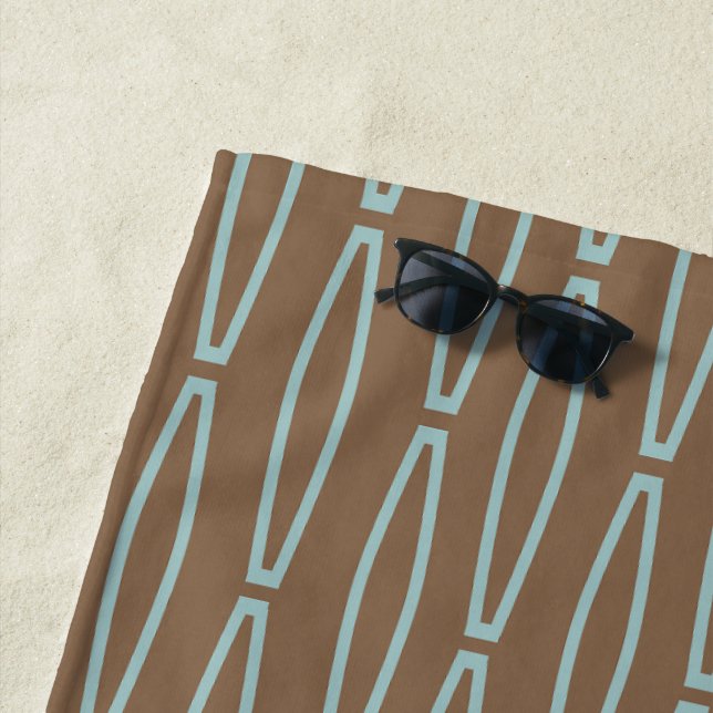 Serviette De Plage Répétition géométrique Brown (En situation)