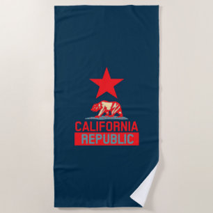 Serviette De Plage République de Californie en style pop sur un