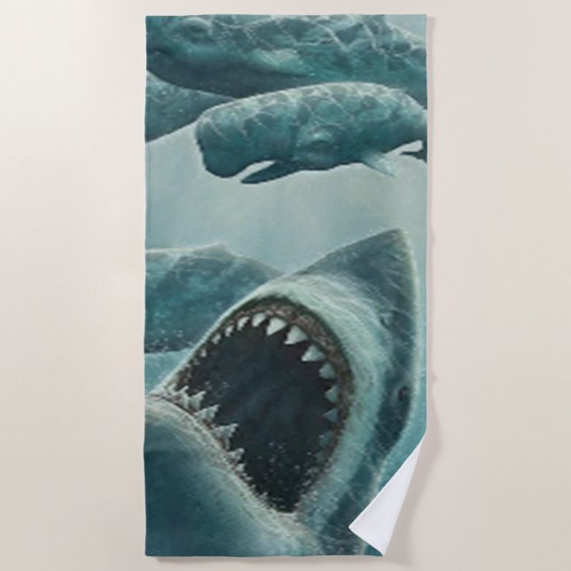 SERVIETTE DE PLAGE REQUIN (Devant)
