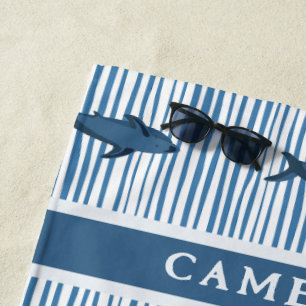 Serviette De Plage Requin blanc personnalisé Enfants rayés