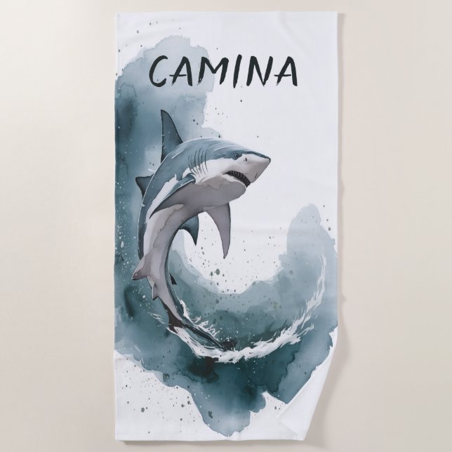 Serviette De Plage Requin modifiable (Devant)