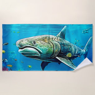 Serviette De Plage Requin Prédateur Océanique Art