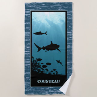 Serviette De Plage Requins Mer Bleue