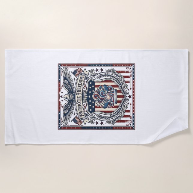 Serviette De Plage Résine Patriotique (Devant)