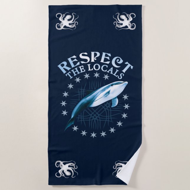 Serviette De Plage Respectez Les Locaux - Citation De L'Amant Dauphin (Devant)