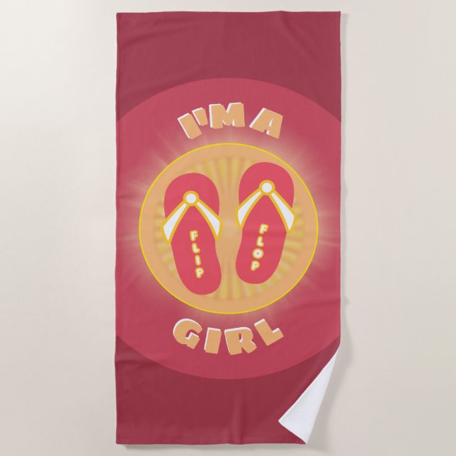 Serviette De Plage Retourner Fille Flop (Devant)