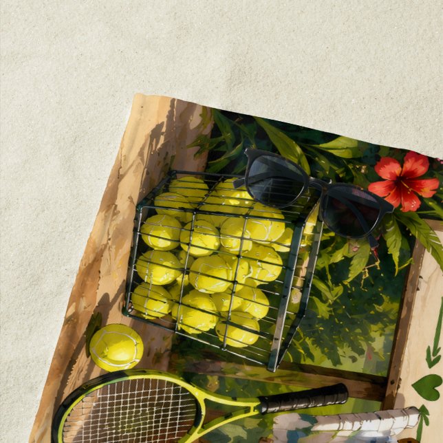 Serviette De Plage Retraite de tennis  (En situation)