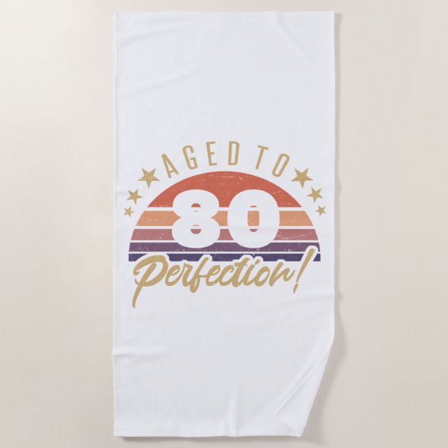 Serviette De Plage Retro 80e Humour d'anniversaire (Devant)