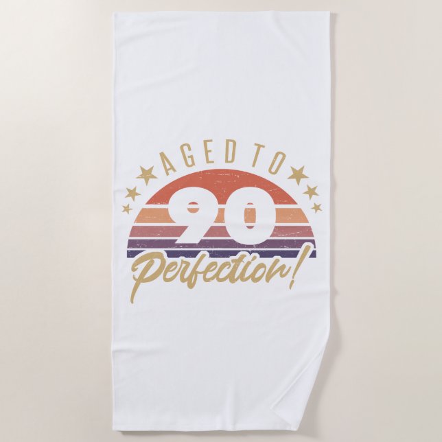 Serviette De Plage Retro 90e Humour d'anniversaire (Devant)