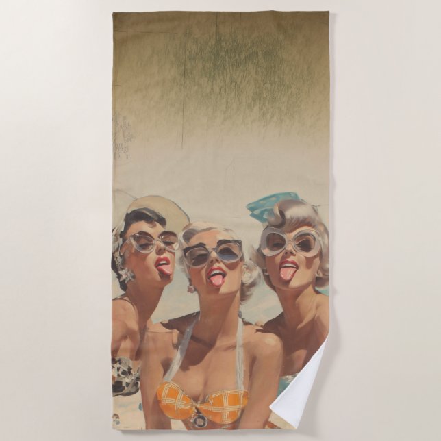 Serviette De Plage Retro Beach Pin-Up Vibes (Devant)