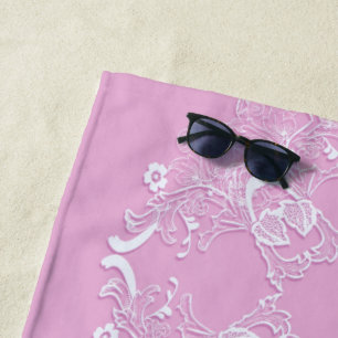 Serviette De Plage Rétro conception rose vintage florale