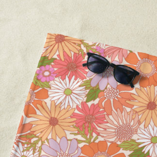 Serviette De Plage Retro Daisy Garden