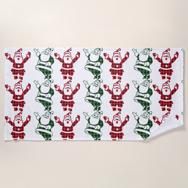 Serviette De Plage RETRO SANTA CLAUS CHRISTMAS Beach Towne (Devant)