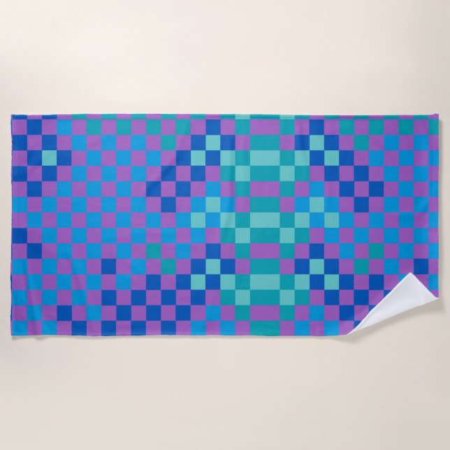 Serviette De Plage Retro Snake Checker À damiers Motif (Devant)