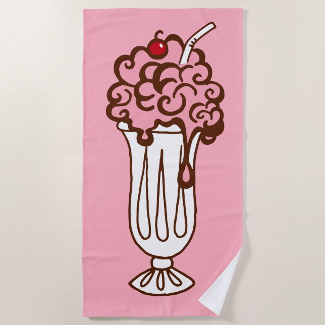Serviette De Plage Retro Soda Shop Beach Towel  (Devant)