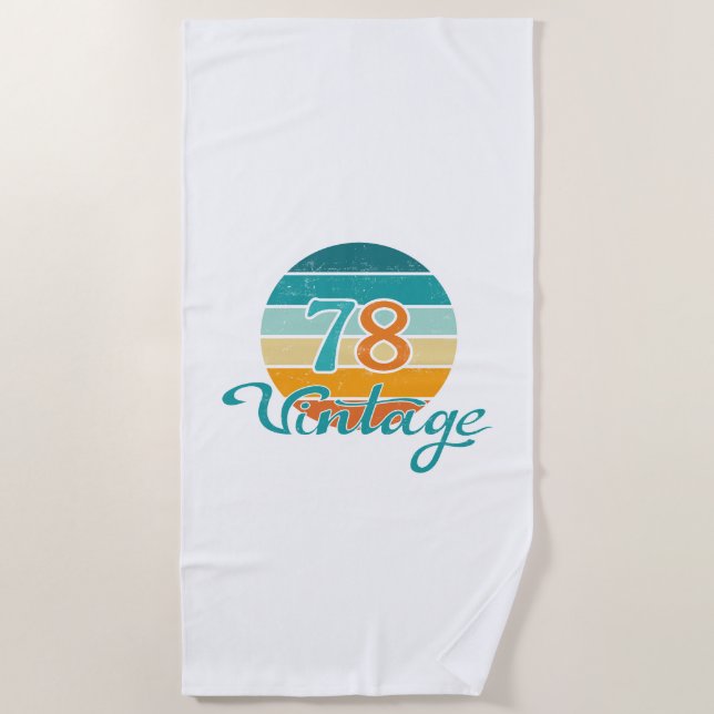Serviette De Plage Retro Sunset 78 Vintage Distressed (Devant)