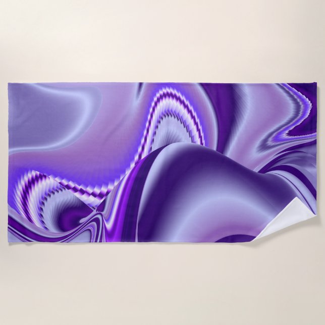 Serviette De Plage Rêves arc-en-ciel à fleurs violettes (Devant)