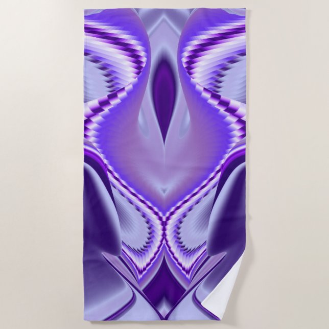 Serviette De Plage Rêves arc-en-ciel à fleurs violettes (Devant)