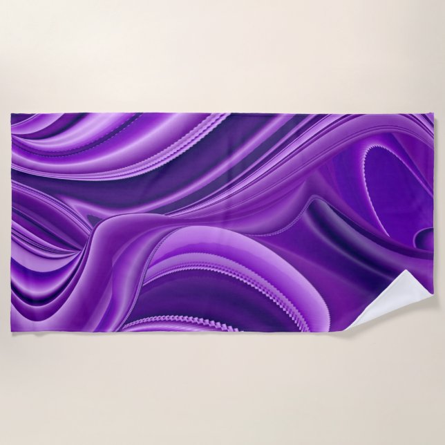 Serviette De Plage Rêves arc-en-ciel à fleurs violettes (Devant)
