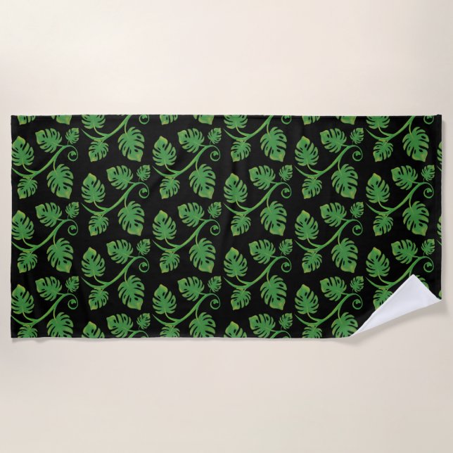 Serviette De Plage Rêves de forêt tropicale vigne de philodendron tro (Devant)