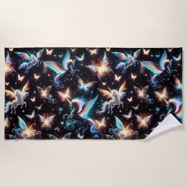 Serviette De Plage Rêves de Licorne (Devant)