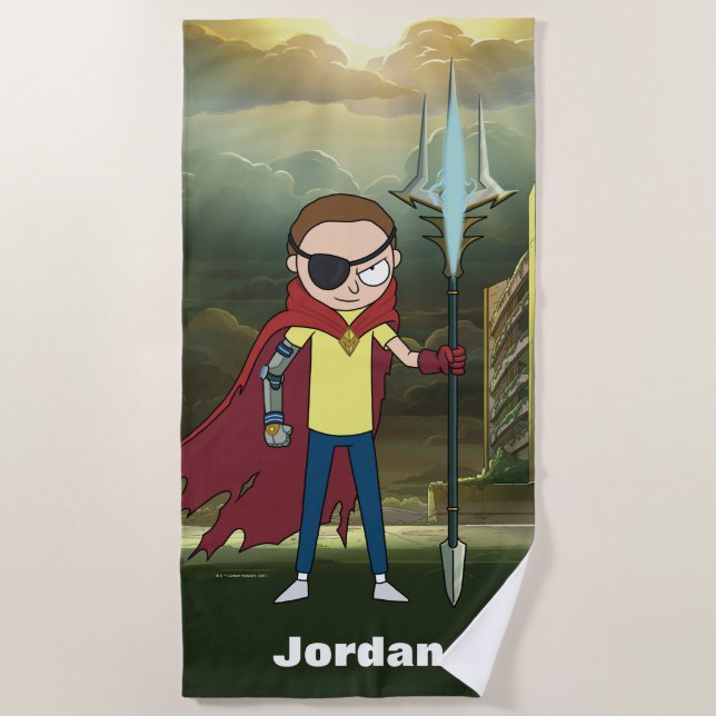 Serviette De Plage RICK ET MORTY™ | Morty mal (Devant)