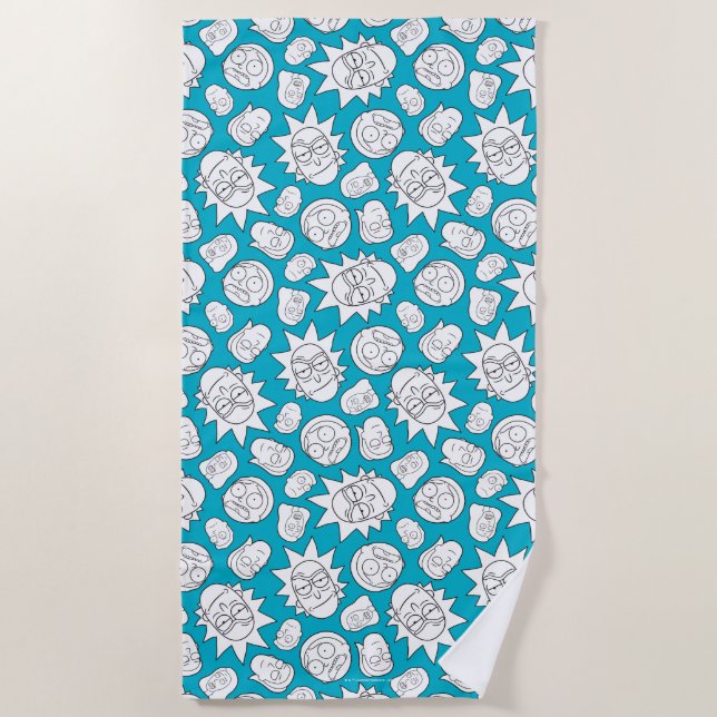 Serviette De Plage RICK ET MORTY™ | Motif en chef de la famille Smith (Devant)