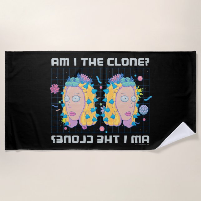 Serviette De Plage RICK ET MORTY™ | Suis-Je Le Clone ? (Devant)