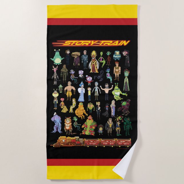 Serviette De Plage RICK ET MORTY™ | Train d'histoire (Devant)