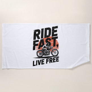 Serviette De Plage Ride Fast Live Bicyclist T-shirt