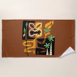 Serviette De Plage Rituels Tribaux Anciens : Homme avec Feu et Lances