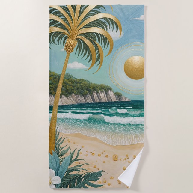 Serviette De Plage Rives d'or (Devant)