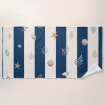 Serviette de plage Riviera Cabana Luxe | Bleu mari