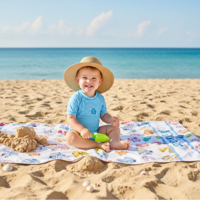 Serviette de plage robots colorés personnalisée (Créateur téléchargé)